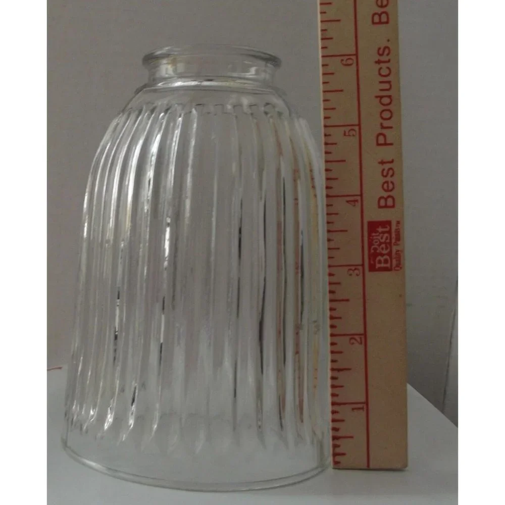 1 Clear Ribbed Glass Globe Light Shade Ceiling Fan Replacement bell 6